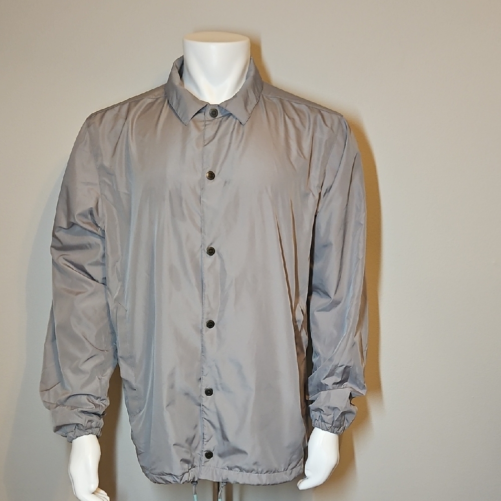Poler Camp Vibes Gray Button Down Windbreaker Jacket